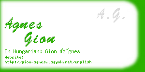 agnes gion business card